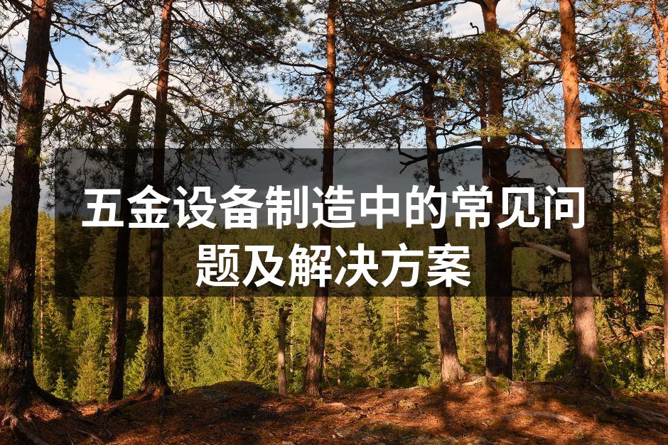 五金制造设备正在高效运转